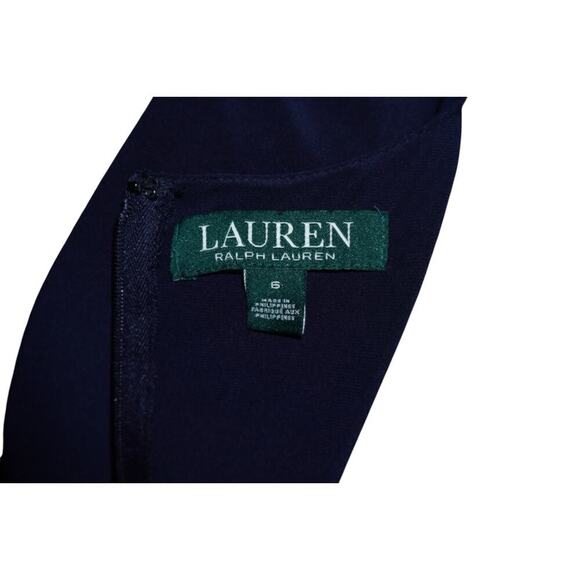 Lauren Ralph Lauren Navy Draped Sheath Dress – Size 6 – NWT - Picture 7 of 7